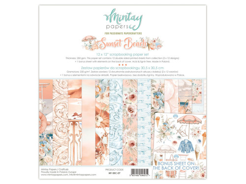 Set of scrapbooking papers 30,5 x 30,5 cm - Mintay - Sunset Beach