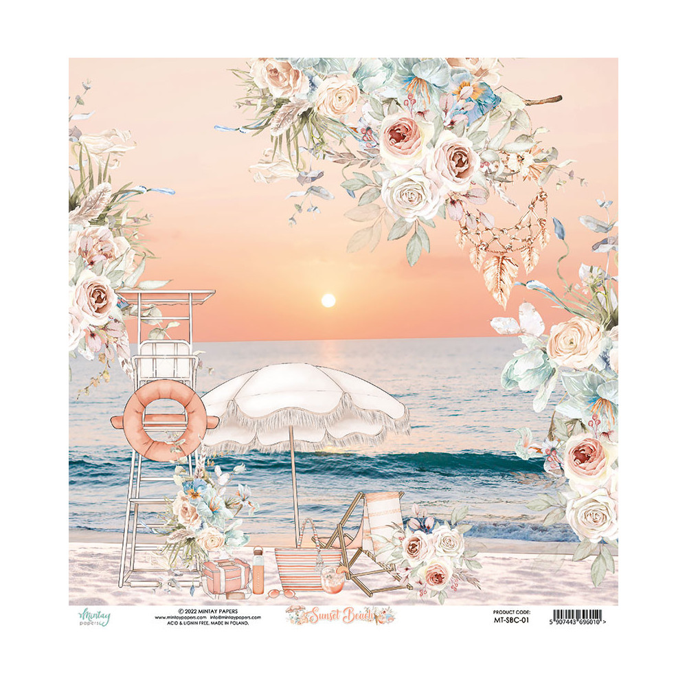 Zestaw papierów do scrapbookingu 15,2 x 15,2 cm - Mintay - Sunset Beach