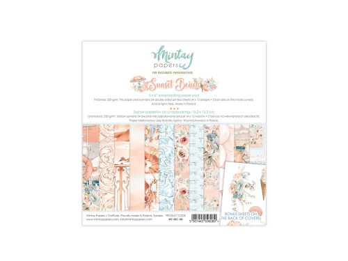 Set of scrapbooking papers 15,2 x 15,2 cm - Mintay - Sunset Beach