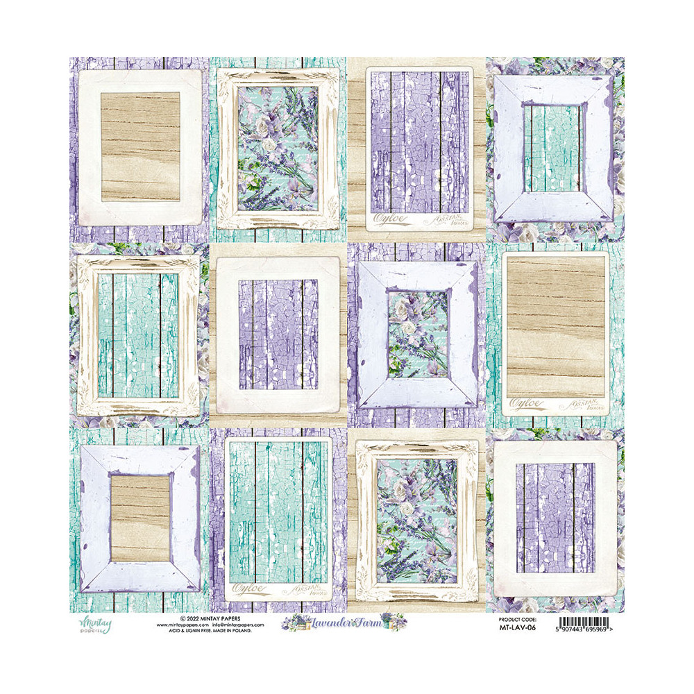 Scrapbooking paper 30,5 x 30,5 cm - Mintay - Lavender Farm 06
