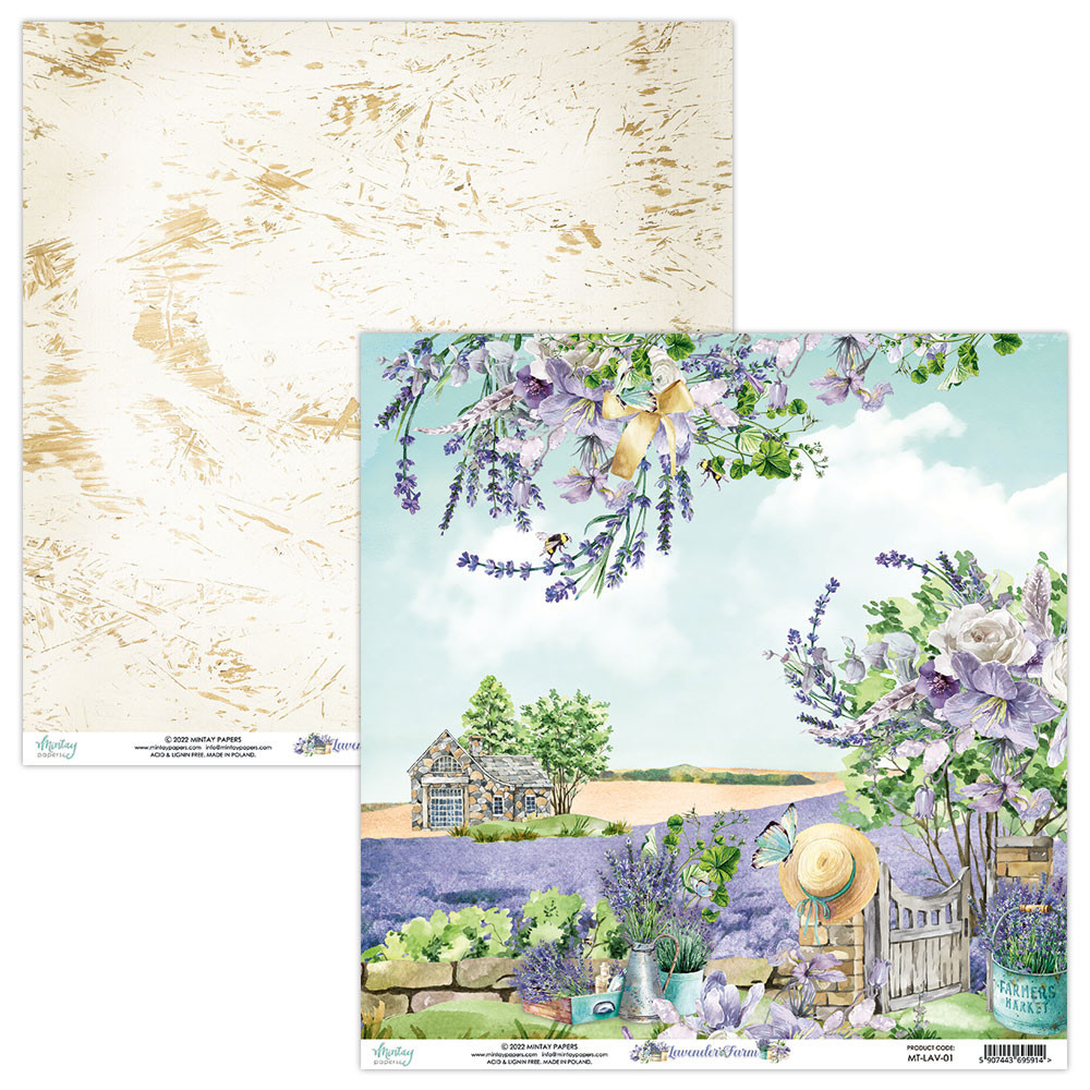 Zestaw papierów do scrapbookingu 15,2 x 15,2 cm - Mintay - Lavender Farm
