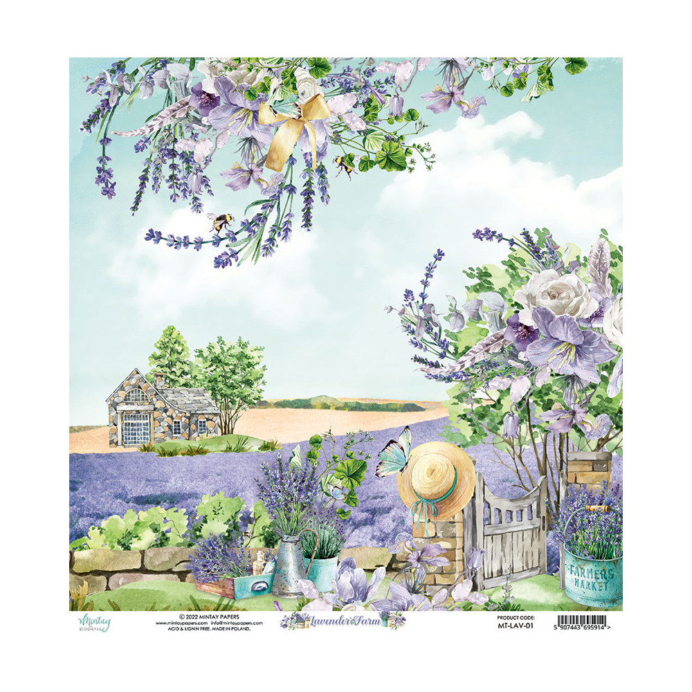 Zestaw papierów do scrapbookingu 15,2 x 15,2 cm - Mintay - Lavender Farm