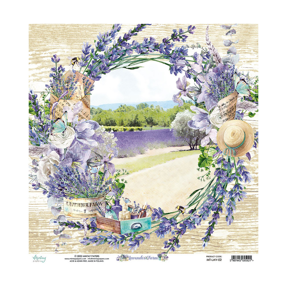 Zestaw papierów do scrapbookingu 15,2 x 15,2 cm - Mintay - Lavender Farm