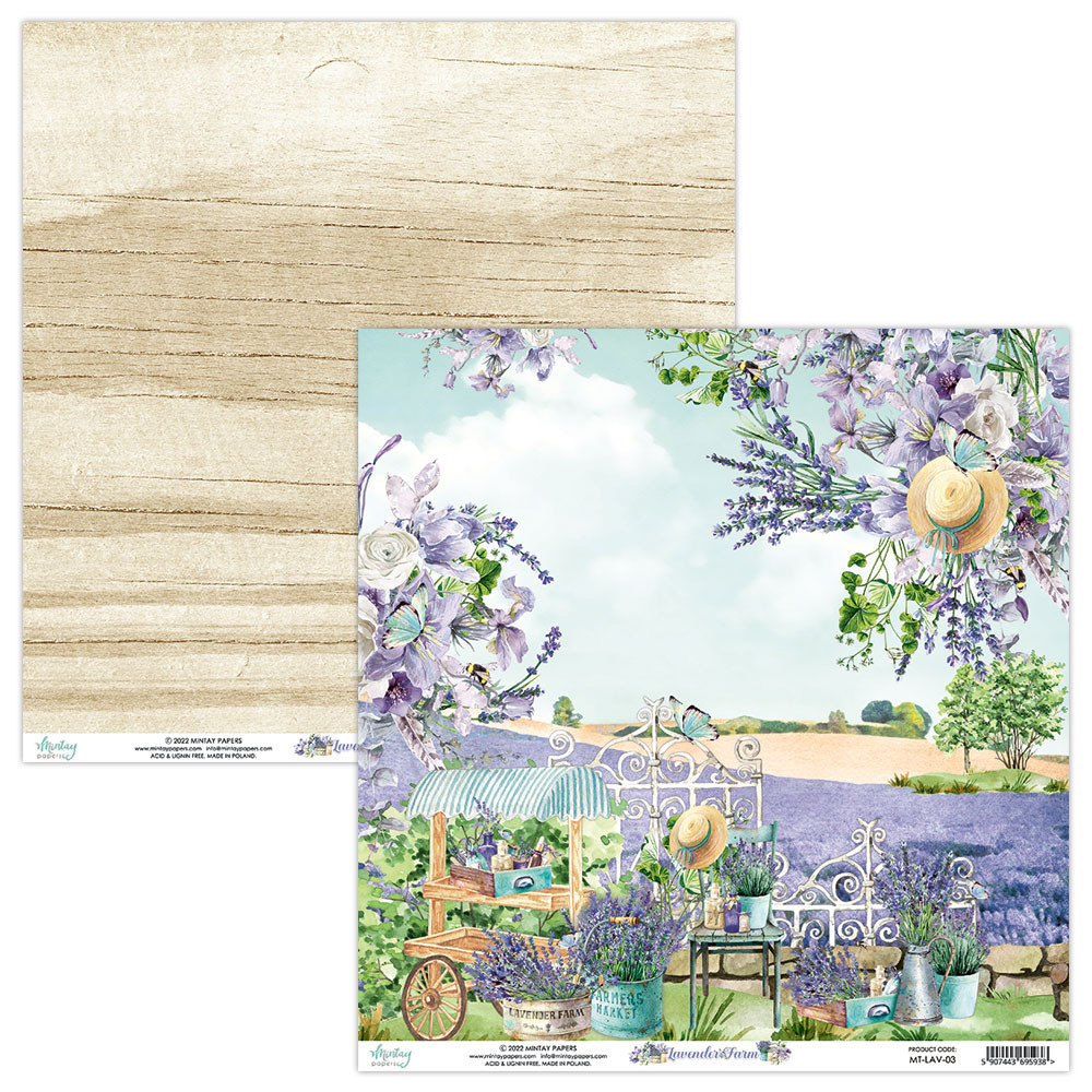 Zestaw papierów do scrapbookingu 15,2 x 15,2 cm - Mintay - Lavender Farm