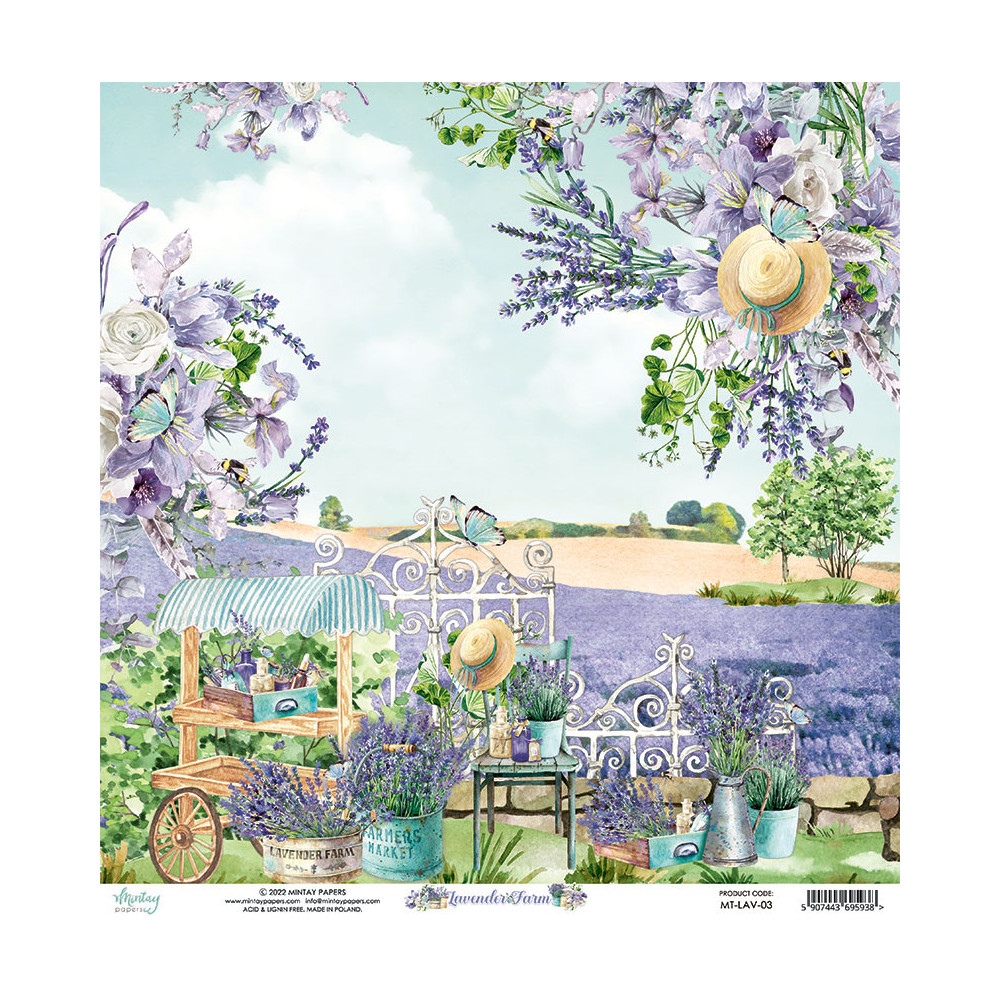 Zestaw papierów do scrapbookingu 15,2 x 15,2 cm - Mintay - Lavender Farm