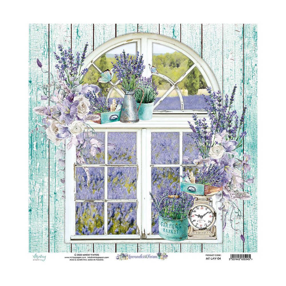 Zestaw papierów do scrapbookingu 15,2 x 15,2 cm - Mintay - Lavender Farm