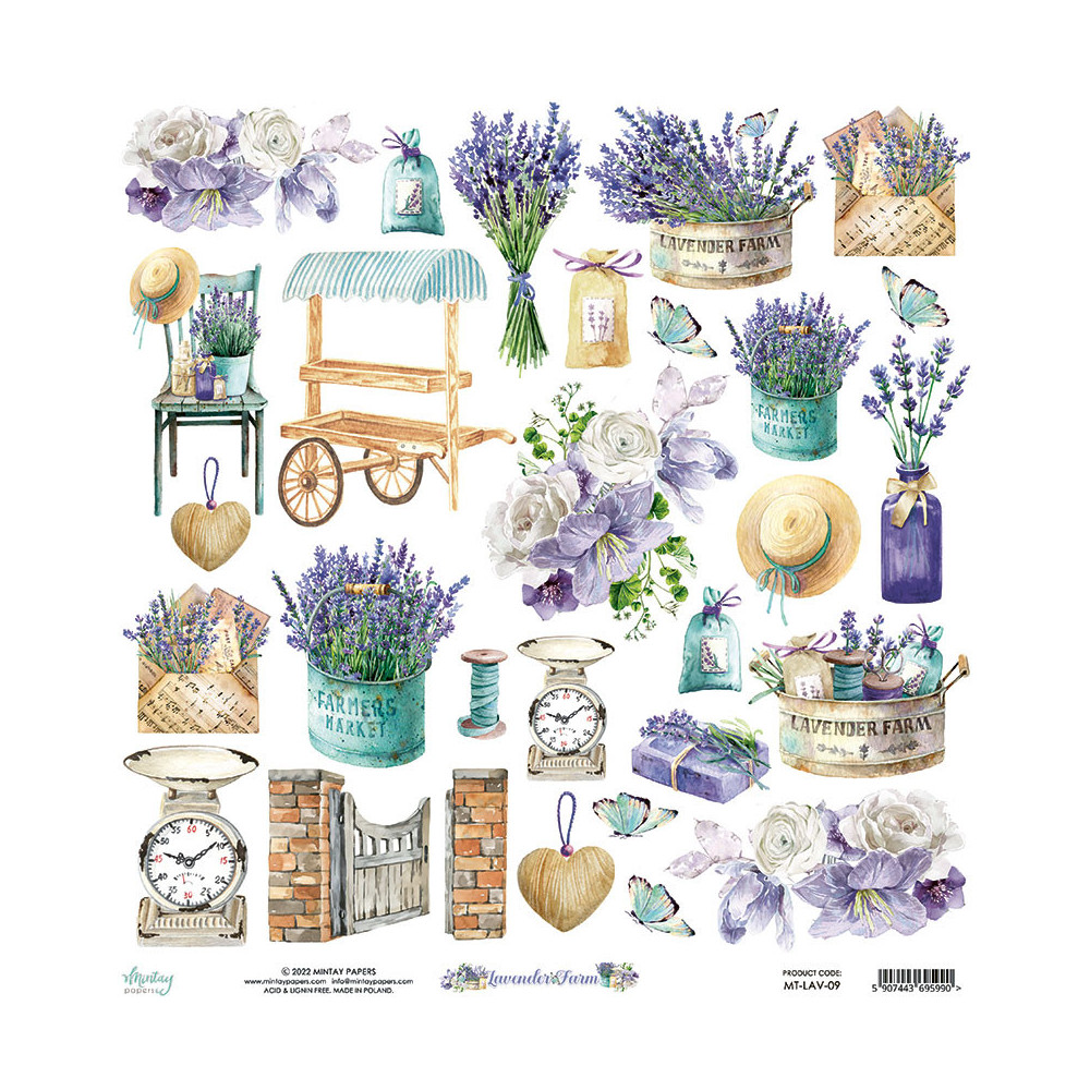 Zestaw papierów do scrapbookingu 15,2 x 15,2 cm - Mintay - Lavender Farm