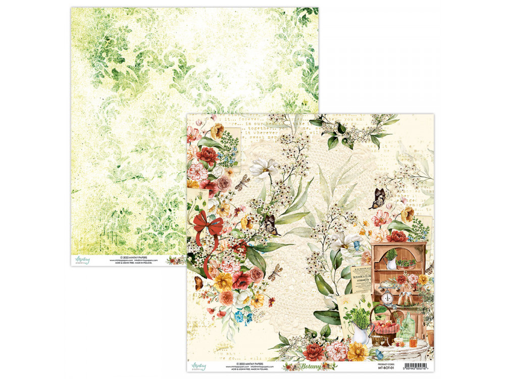 Scrapbooking paper 30,5 x 30,5 cm - Mintay - Botany 01