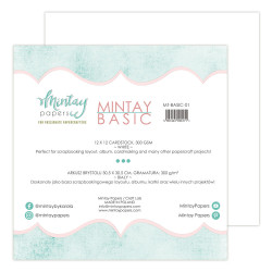 Set of scrapbooking papers 30,5 x 30,5 cm - Mintay - Basic, white, 6 sheets