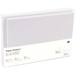 Set of folded cards and envelopes - Paper Poetry - White, B6, 30 pcs.
