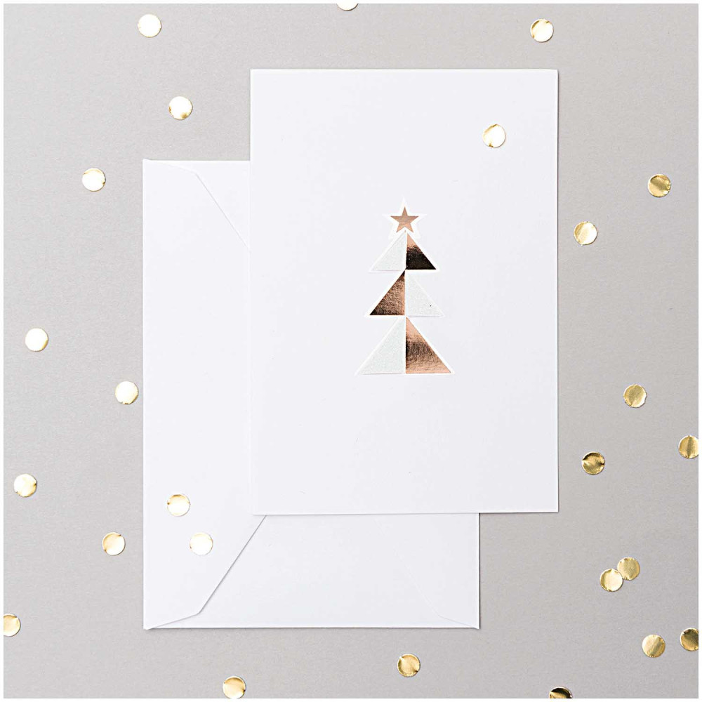 Set of folded cards and envelopes - Paper Poetry - White, B6, 15 pcs.