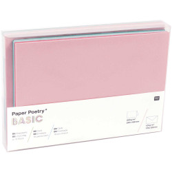 Set of folded cards and envelopes - Paper Poetry - Tropic, B6, 18 pcs.