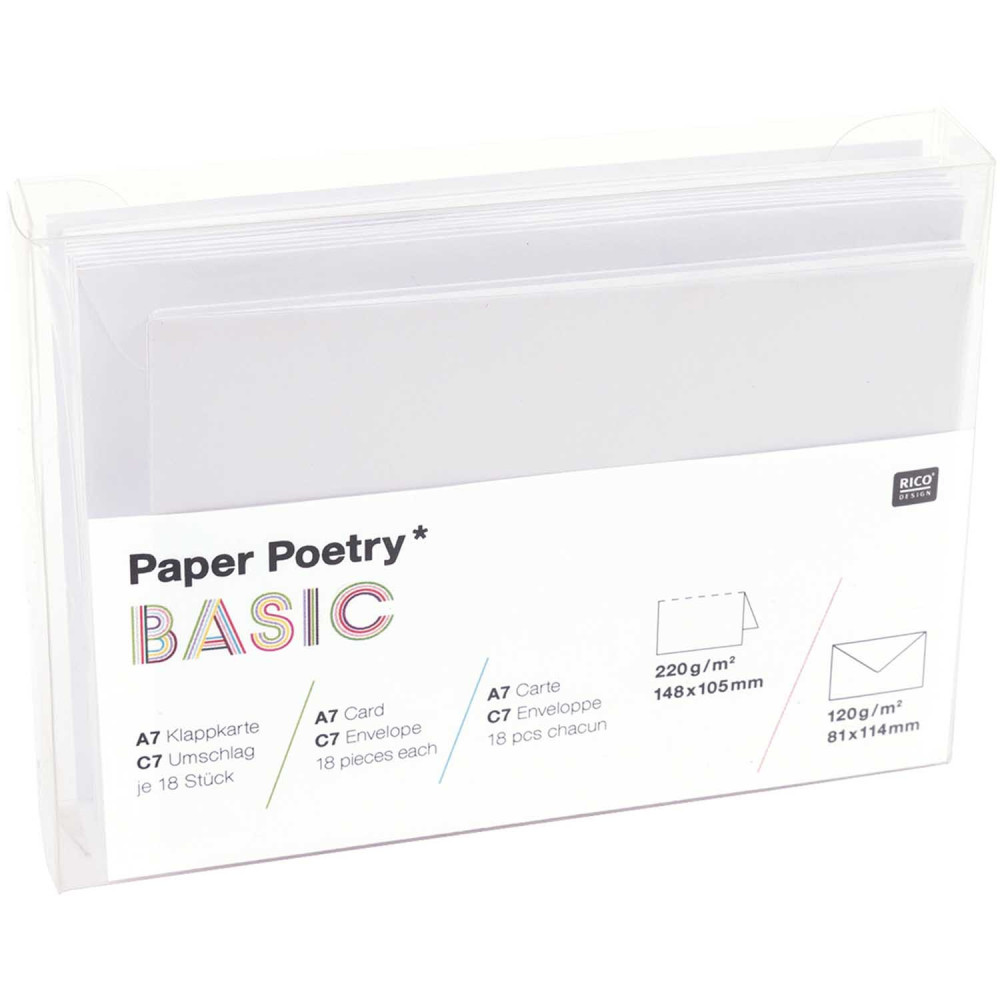 Zestaw kopert i kart - Paper Poetry - White, C7, 18 szt.