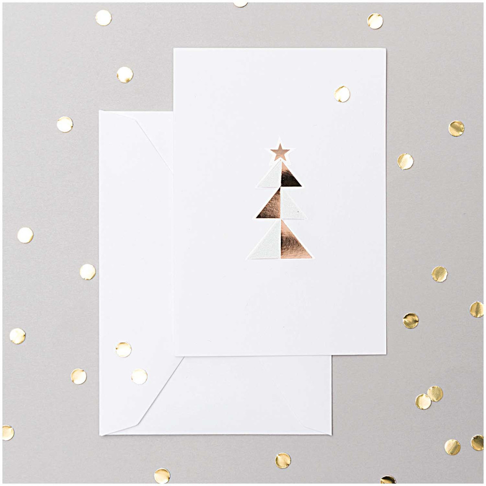 Set of folded cards and envelopes - Paper Poetry - White, C7, 18 pcs.