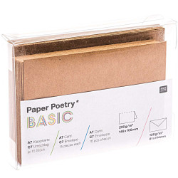 Zestaw kopert i kart - Paper Poetry - Kraftpa, C7, 15 szt.