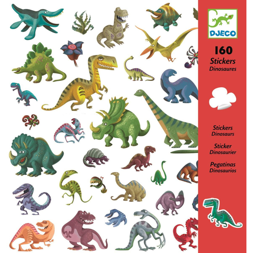 Set of stickers Dinosaurs - Djeco - 160 pcs.