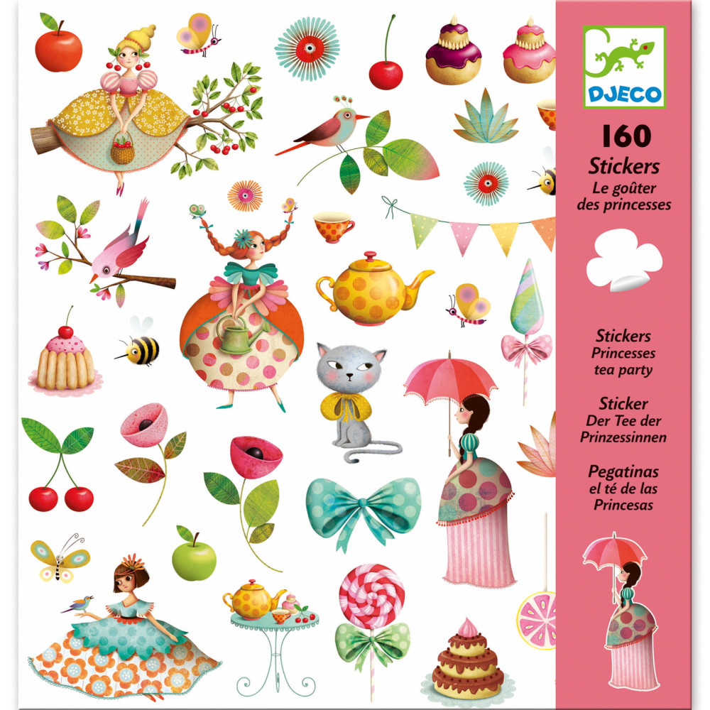 Set of stickers Princess Tea Party - Djeco - 160 pcs.