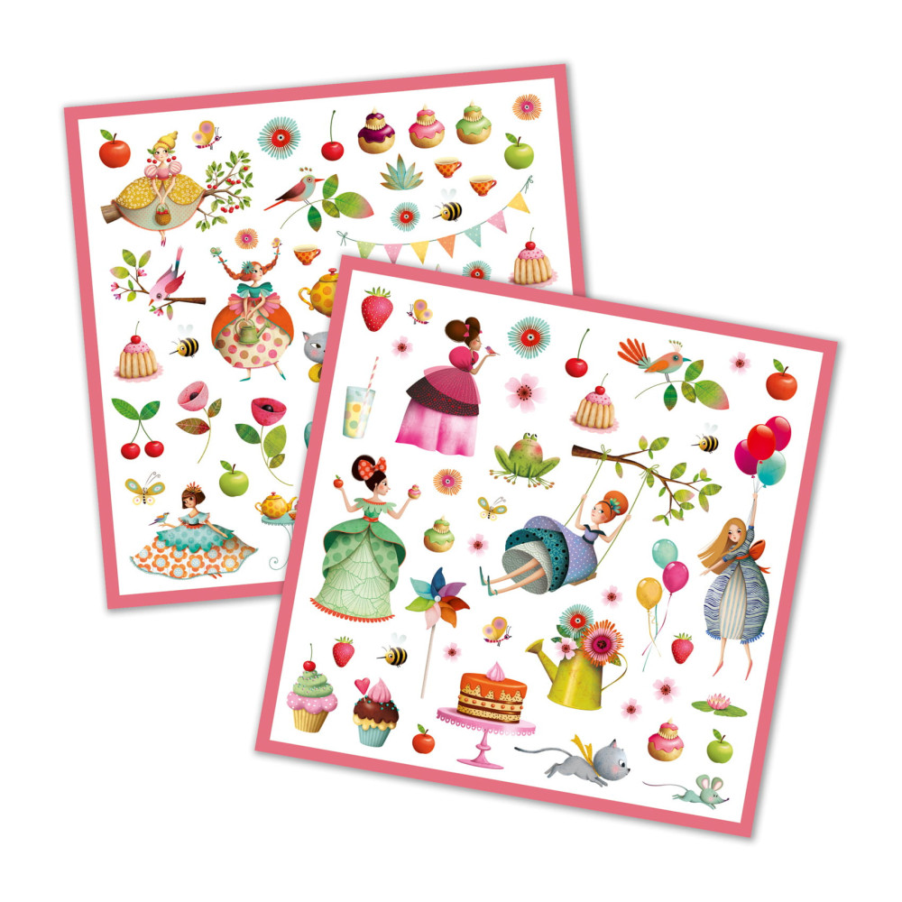 Set of stickers Princess Tea Party - Djeco - 160 pcs.