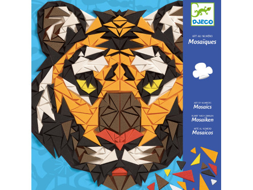Mosaic Art by number set for kids - Djeco - Tiger and gorilla