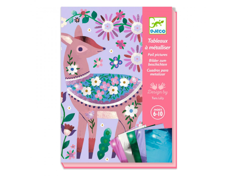 Art set with foil pictures for kids - Djeco - Forest Animals