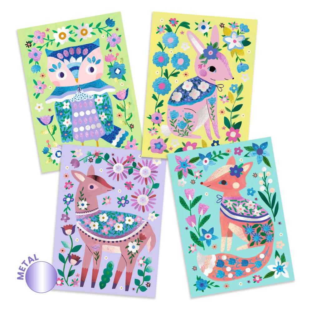 Art set with foil pictures for kids - Djeco - Forest Animals