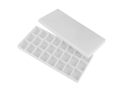 Rectangular box paint palette - Simply Crafting - white, 10,5 x 22 cm