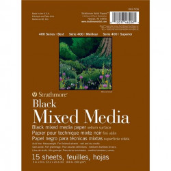 Blok uniwersalny Mixed Media - Strathmore - czarny, 15,2 x 20,3 cm, 300 g, 15 ark.