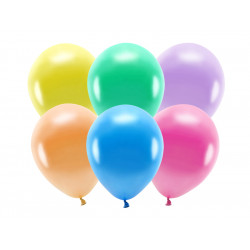 Latex Metallic Eco balloons - colorful, 26 cm, 10 pcs.