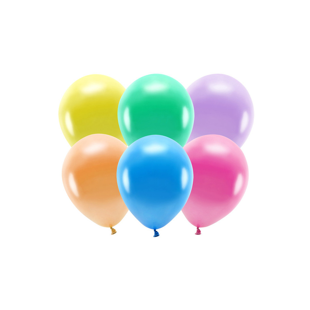 Latex Metallic Eco balloons - colorful, 26 cm, 10 pcs.