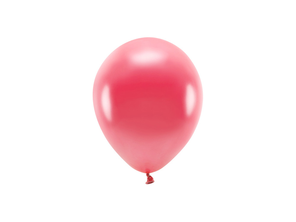 Balony lateksowe Eco, metalizowane - jasnoczerwone, 26 cm, 10 szt.