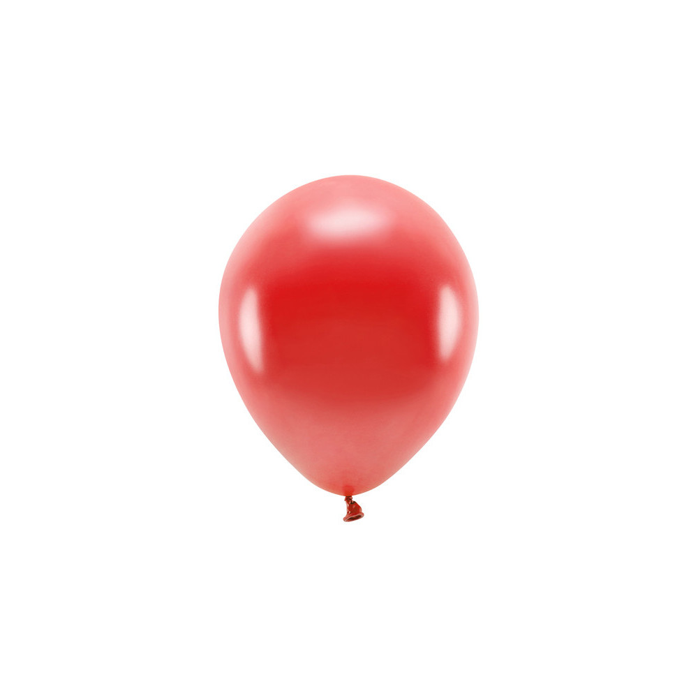 Balony lateksowe Eco, metalizowane - czerwone, 26 cm, 10 szt.