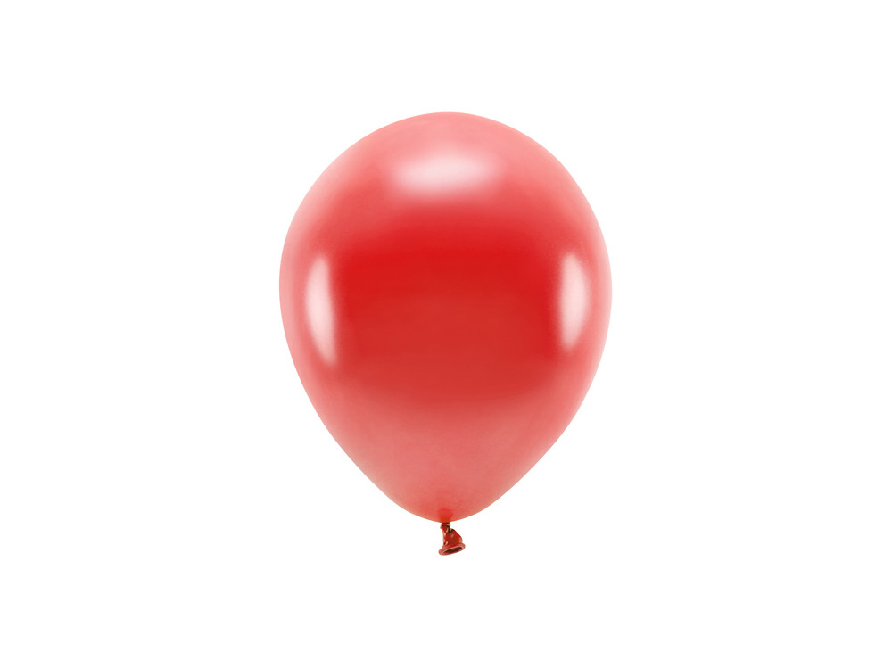 Balony lateksowe Eco, metalizowane - czerwone, 26 cm, 10 szt.