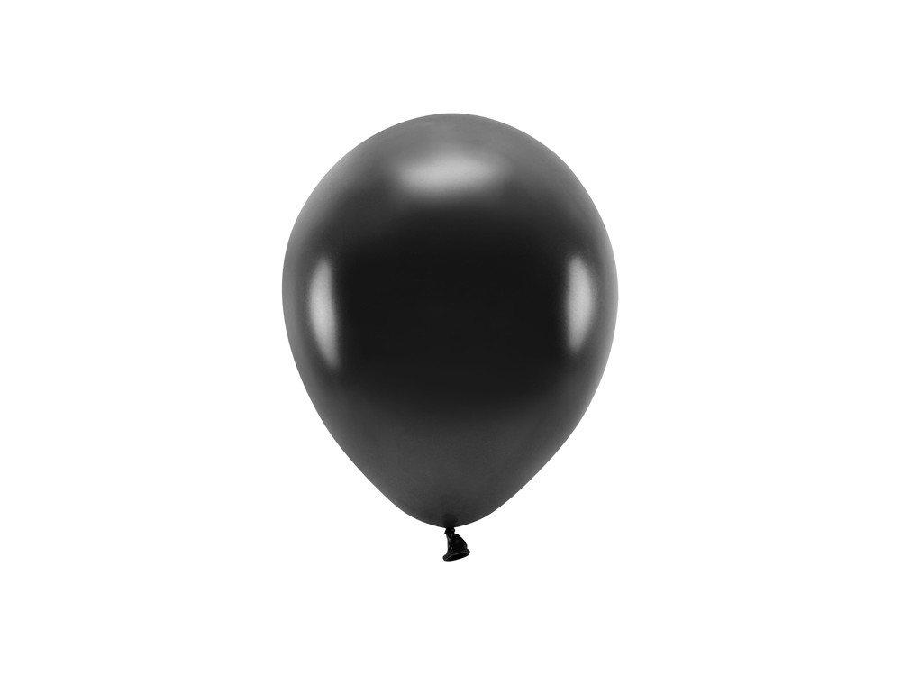 Balony lateksowe Eco, metalizowane - czarne, 26 cm, 10 szt.