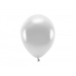 Latex Metallic Eco balloons - silver, 26 cm, 10 pcs.