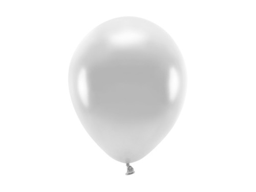 Latex Metallic Eco balloons - silver, 26 cm, 10 pcs.