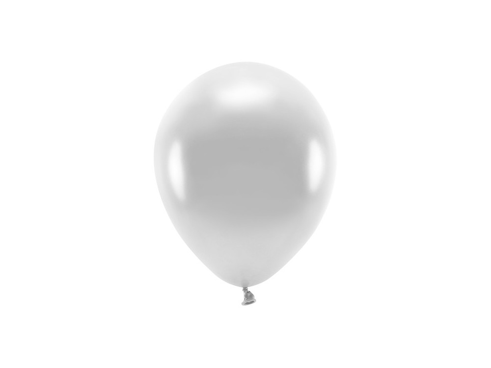 Latex Metallic Eco balloons - silver, 26 cm, 10 pcs.