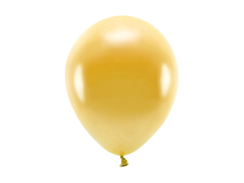 Balony lateksowe Eco, metalizowane - złote, 26 cm, 10 szt.