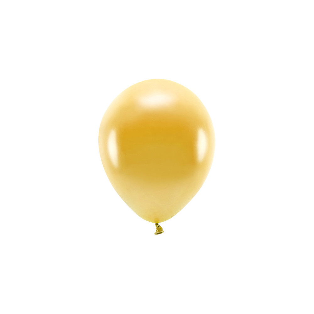 Balony lateksowe Eco, metalizowane - złote, 26 cm, 10 szt.
