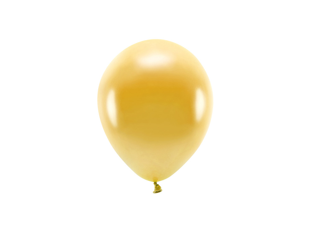 Balony lateksowe Eco, metalizowane - złote, 26 cm, 10 szt.