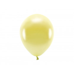 Balony lateksowe Eco, metalizowane - jasne złoto, 26 cm, 10 szt.