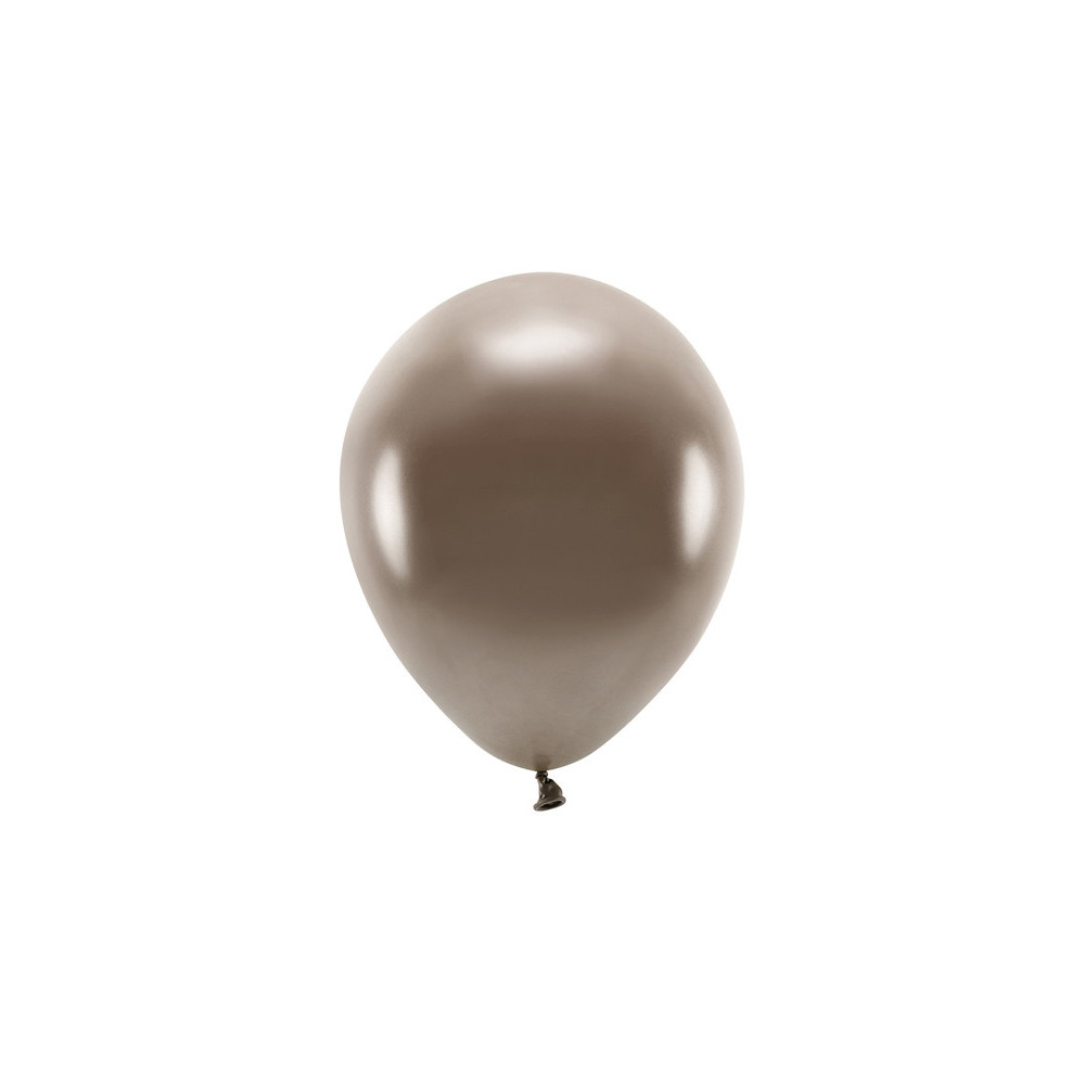 Balony lateksowe Eco, metalizowane - brązowe, 26 cm, 10 szt.