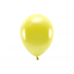 Latex Metallic Eco balloons - yellow, 26 cm, 10 pcs.