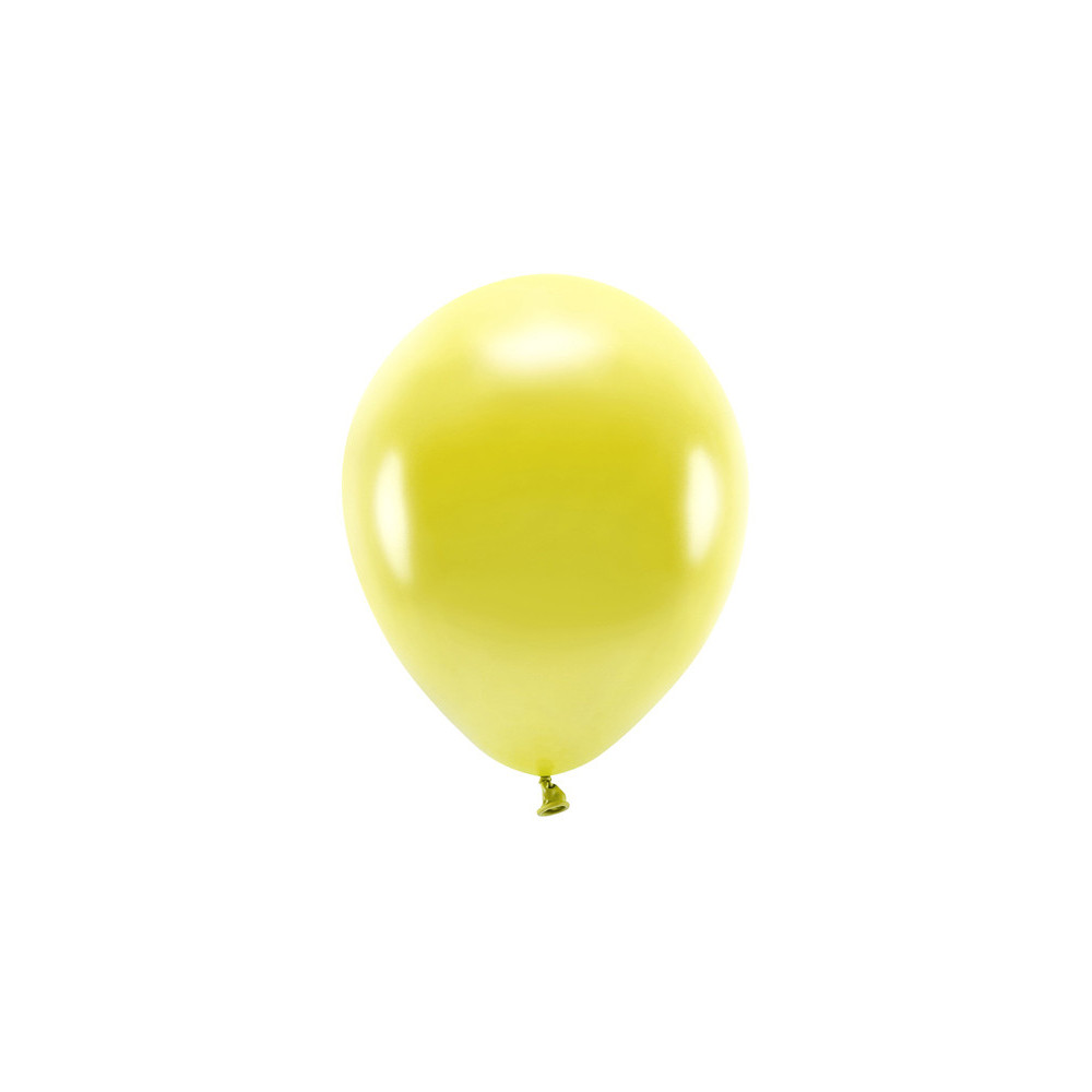 Latex Metallic Eco balloons - yellow, 26 cm, 10 pcs.