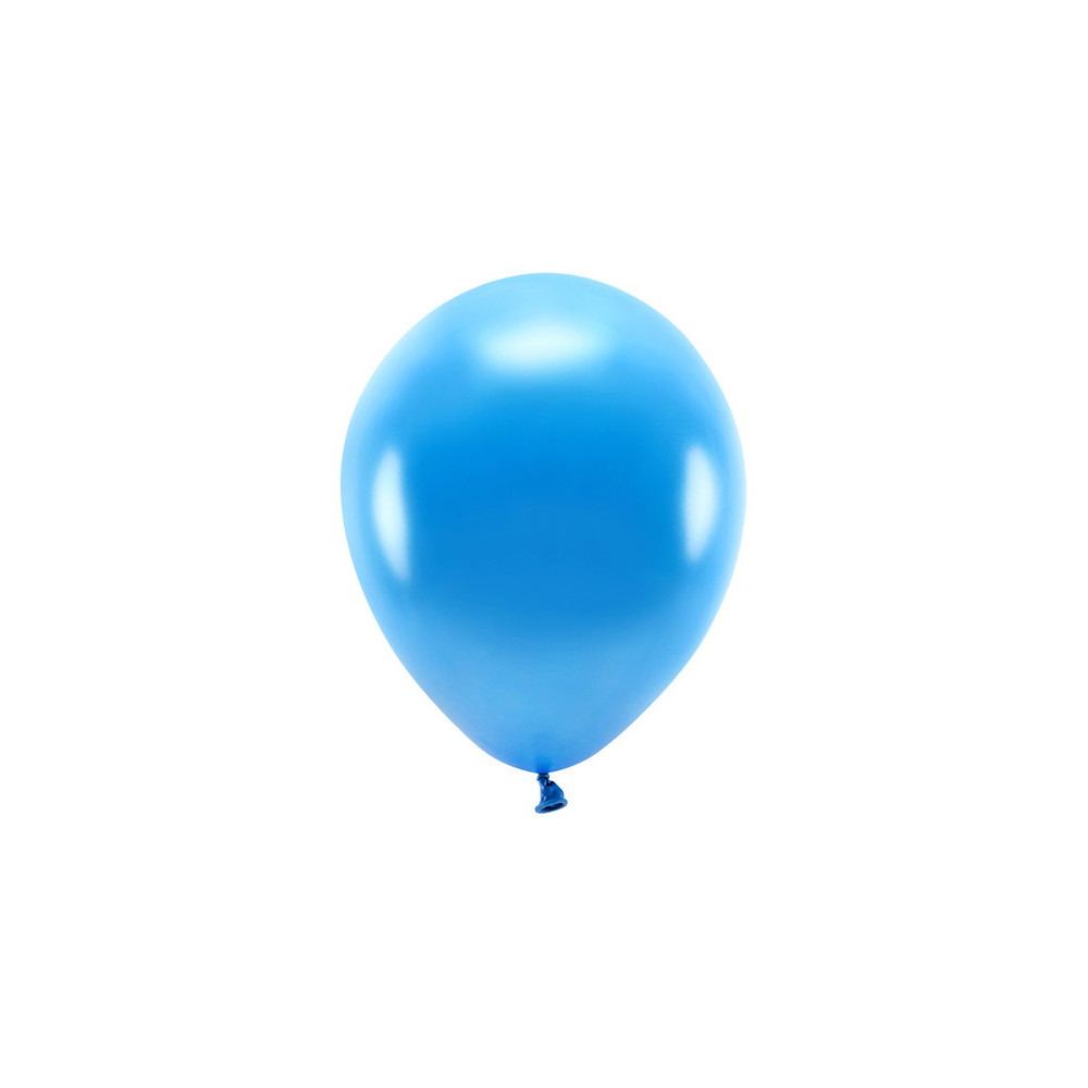 Balony lateksowe Eco, metalizowane - niebieskie, 26 cm, 10 szt.