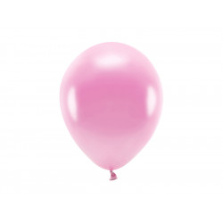 Balony lateksowe Eco, metalizowane - różowe, 26 cm, 10 szt.