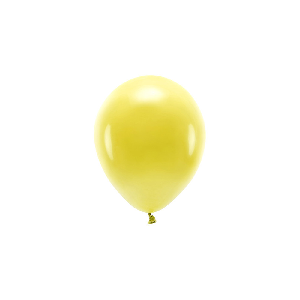 Balony lateksowe Eco, pastelowe - ciemnożółte, 26 cm, 10 szt.