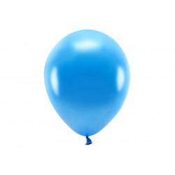 Balony lateksowe Eco, metalizowane - niebieskie, 30 cm, 10 szt.