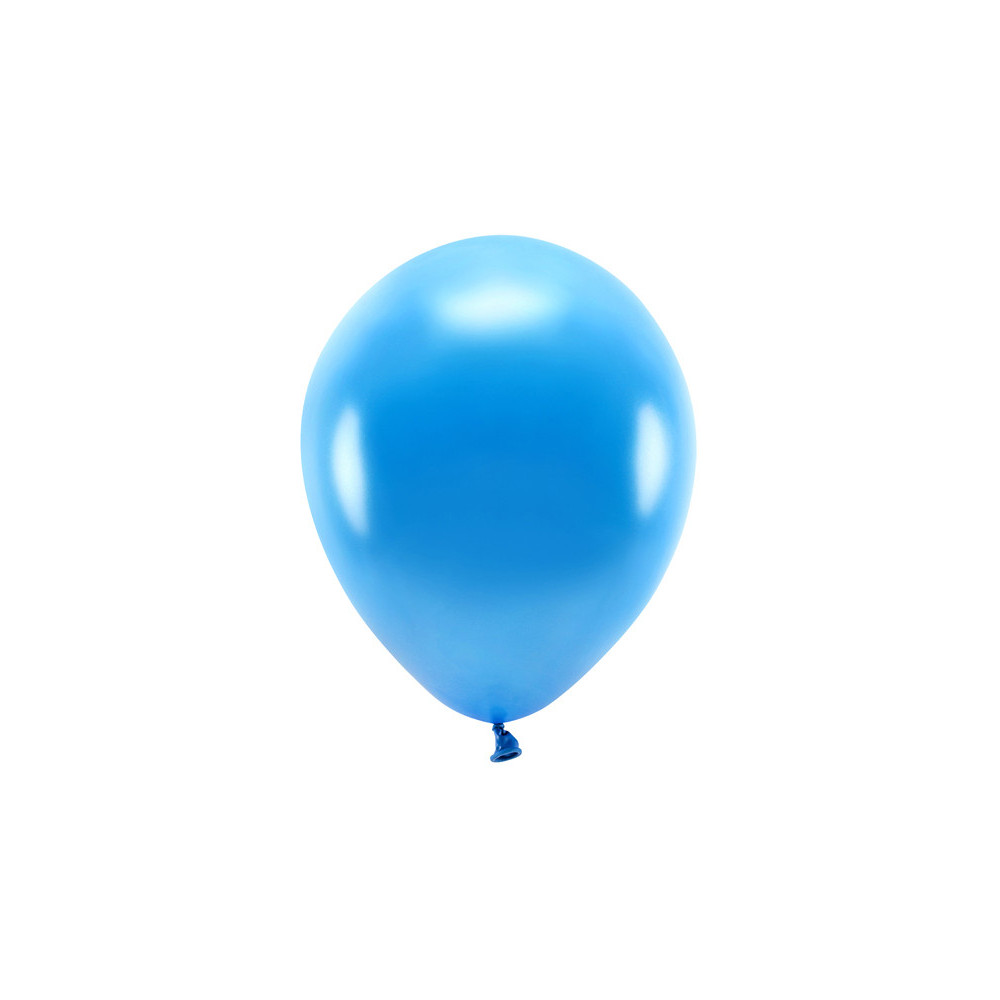Balony lateksowe Eco, metalizowane - niebieskie, 30 cm, 10 szt.