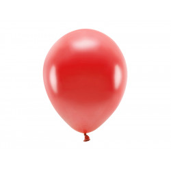 Balony lateksowe Eco, metalizowane - czerwone, 30 cm, 10 szt.
