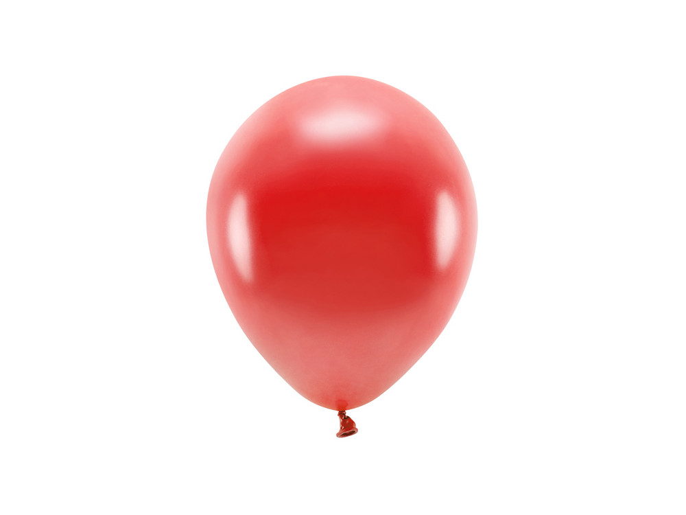 Balony lateksowe Eco, metalizowane - czerwone, 30 cm, 10 szt.